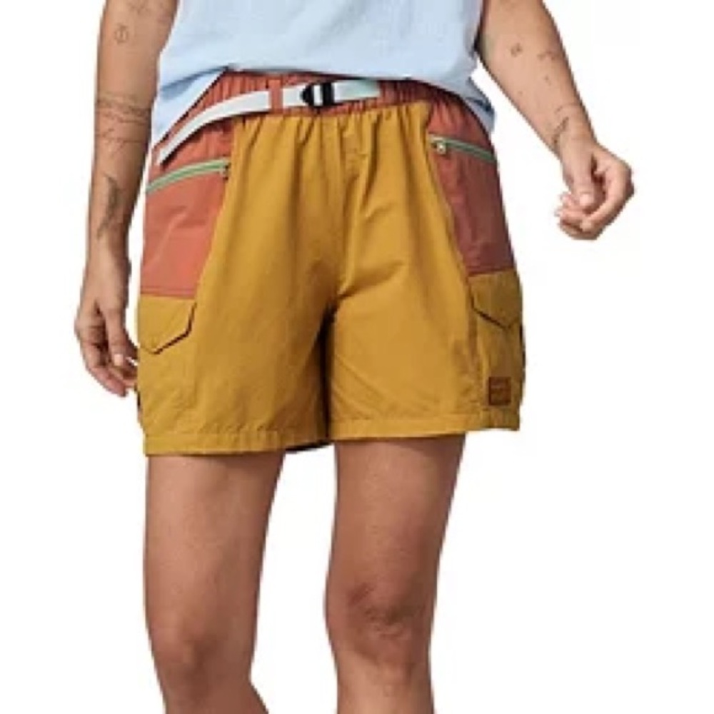 Women's Mustard Contrast-Pocket Outdoor Shorts